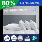 STARRY EUCALYPT 4x Microfibre Pillows Hotel Quality Four Pack Soft Bed Pillow