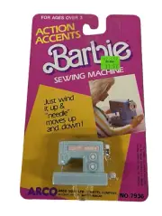 Arco Mattel 1989 Barbie Action Accents 7936 Sewing Machine Blue NOS~2