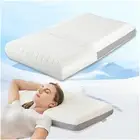 Double-Side Memory Foam Pillow,4'' Cervical Neck Pillow for Side Grey