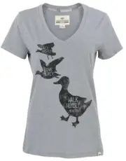 Commander Life Women's Duck Micah 6:8 V Neck T Shirt Size M