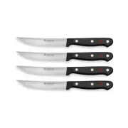 4pc Wusthof Gourmet Stainless Steel Steak Knife Set Cutlery 12cm Blade Black