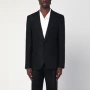 [Dolce & Gabbana] Black single-breasted linen jacket 46 IT Black