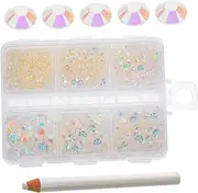 WOONEKY Flatback Resin Rhinestones for Nail Art DIY Crafts Lightweight Decorative Nail Charms for Manicure Mobile Phone Case Accessories Elegant Style