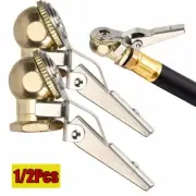 1/2Pcs Brass Lock On Tire Inflator Locking Air Chuck Air Hose Attachment 1/4" US