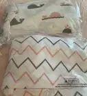 TL Care Pink Gray Cotton Jersey Fitted Playard Sheets 2 Pk Whale Chevron Print