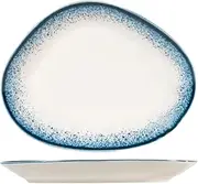 H&H Jupiter Oval Porcelain Plate, 30 cm, Modern Design, Elegant for Serving Dishes, Blue Shades