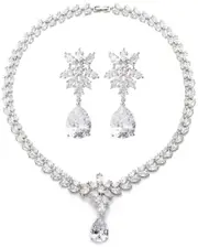 Eye Candy LA Queen CZ Crystal Necklace Set