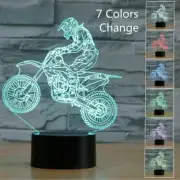 Acrylic 3D LED DIRT BIKE STROKE 50cc 7 Colour Night Light Touch Table Desk Lamp