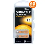NEW Duracell Size 13 Activair PR48 P13 Hearing Aid Batteries (60 Pack)