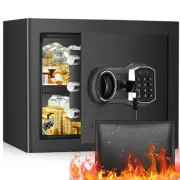 1.6 Cub Home Safe Fireproof Waterproof, Fireproof Safe Box with Fireproof Mon...