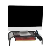 Mind Reader MESHMONSTA-BLK Metal Mesh Monitor Stand and Desk Organizer with Draw