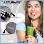 METAL STAINLESS STEEL DRINKING STRAW REWASHABLE STRAWS REUS