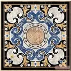 Coffee Table Top Inlaid with Semi Precious Gemstone Square Marble Indoor Table