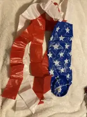 Windsocks Stars And Stripes, Red, White, Blue In Bag, Unused, approximately 60”L