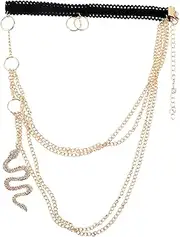 [TINEASUR] Metal Leg Chain Snake Design Medusa Thigh Accessory for Women Stylish Comfortable
