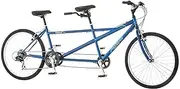 Pacific Dualie Adult Tandem Cruiser Bike, Two-Rider Bicycle for Men and Women, 26-Inch Wheels, 21-Speed, Linear Pull Brakes, Blue