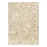 Loopsie Kitz Beige Cream Diamond Shag Rug