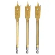 3Pcs Spade Drill Bit 5/8" Paddle Flat Bits Wood Hole Cutter Gold Tone