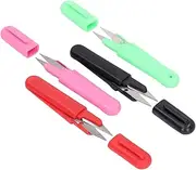 Baxnore 4PCS Lightweight Portable Thread Snips, Stainless Steel Mini Sewing Snips with Lid for Yarn Fabric Knitting Embroidery Crafting