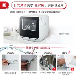 【海頓媽媽推薦】TOSHIBA 東芝4人份免安裝全自動洗碗機DWS-22ATW