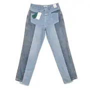 Closed Two Tone Heritage High Rise Jeans 28 Patchwork Better Blue C91880 15E 5H