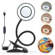 Magnifying Glass with Light 5X, 9w Clip on Light, 48 LED Desk Lamp wtih Clamp...