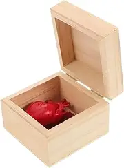 Yardwe Halloween Fake Heart present Box Realistic Anatomical Heart Decor for Pranks Home Decoration Unfinished Wooden Box with Hinged Lid Creative Fun present for Adults