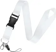 uxcell 1-Pack Breakaway Lanyard for Keys, White 1" Wide Keychain Long ID Badges Neck Lanyard Strap with Quick Release Buckle for Man/Woman/Girls/Teacher, ID Holder Folder