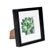Nicola Spring 8 x 8 3D Shadow Box Photo Frame - Craft Display Picture Frame with 4 x 4 Mount - Glass Aperture - Black