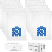 10 Pack Dust Bags Replacement Compatible with Miele Hoover GN Vacuum Cleaner Bags – Fits Classic C1, Complete C1,C2 & C3, S2, S5, S8 Series – Includes 2 Motor Protection & 2 Exhaust Filters