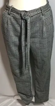 Willow Dress Pants PaperBag Waist In Black And White Checkered Size Large