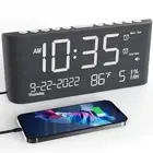 Wooden Digital Alarm Clocks for Bedrooms, Bedside Desk Clock with Day and Dat...