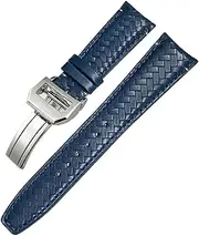 [SKXMOD] Curved End Cowhide Woven Watchband 20mm 21mm 22mm Fit For IWC Portugieser Pilots Genuine Leather Watch Strap