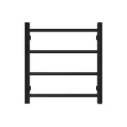 4 Bars Square Matte Black Stainless Steel Electric Heated Towel Rack