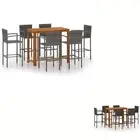 Garden Bar Set 5/7 Piece Bistro Pub Table Chair Stool Multi Colours vidaXL
