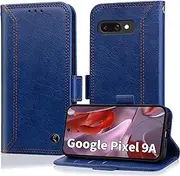 [Oduio] for Google Pixel 9A Wallet Case Leather Flip Folio Case with Card Holder Kickstand Shockproof Magnetic Protective Phone Cover for Men Women Pixel 9A RFID Wallet Cases 6.3 inch Dark Blue