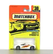 MATCHBOX SUPERFAST #38 - WHITE - CORVETTE STINGRAY III CAR - MINT ON CARD 1997