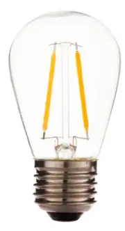 25 Pack S14 LED 1.5 Watt Patio Replacement Bulb Warm White E26 Base Patio Lights