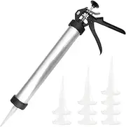 Caulk Tool, Caulking Tool Gun, 20 Oz Sausage Caulking Guns, Soft and Hard Glue Gun with 10 Nozzles for Home
