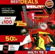 HILTI TE 7 ROTARY HAMMERDRILL, NEW, FREE DRILL BITS, WATCH,FAST SHIP
