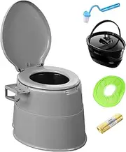 Bedside Commode Toilet for Elderly, Heavy-Duty 500lb Portable Toilet for Adults with Full-surround Anti-slip, Paper Holder & Phone Shelf, Double Layer Odor Sealed, Gray