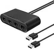 Controller Adapter for Gamecube, 3 in 1 GC Handle Converter with Turobo Function, Plug and Play Super Smash Bros Switch Gamecube Adapter with 4 Ports for Wiiu/PC