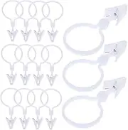 Zerodeko Shower Curtain Hooks 80pcs Blackout Curtain Ring Clips No Scratch for Drapes Bathrooms