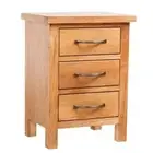 Solid Wood Bedside Cabinet 3 Drawer Storage Unit Nightstand Side Lamp End Table