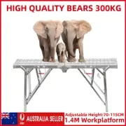 1.4M Folding Work Platform Ladder Bears 300KG 70-115cm(H) Painting Dry Wall Car