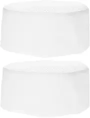 [FRCOLOR] 2Pcs Unisex Chef Hats White Adjustable Kitchen Cooking Caps with Breathable Chef Beanie for Women Man