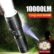 Powerful LED Flashlight with Tail USB Charging Head Zoomable Waterproof Torch