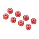 (Red)8pcs Aluminum Alloy Lock Nut Nylon Lining M2 Hex Locking Nut For Axial DS