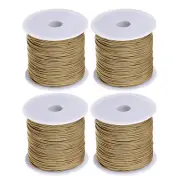 4 Rolls Nylon Beading Thread Knotting Cord 0.8mm 50 Yards Satin String, Khaki