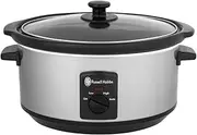 Russell Hobbs 3.5L Slow Cooker, 4443BSS, 3 Heat Settings (Low, High and Auto), Dishwasher Safe Ceramic Pot, Cooks 4 Servings, Serve Straight to Table - Silver